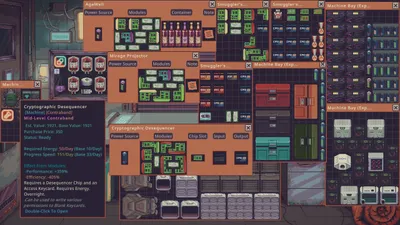 Probably Stolen inventory and machine interface with module slots and a Cryptographic Desequencer